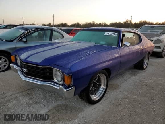 1972 Chevrolet Chevelle с VIN 1D37H2R603005, выставлен на аукционе Copart как лот 74749134 с пробегом Не указан миль и Списание • Salvage title. История ставок и продаж доступна на DreamBid. Изображение 1.