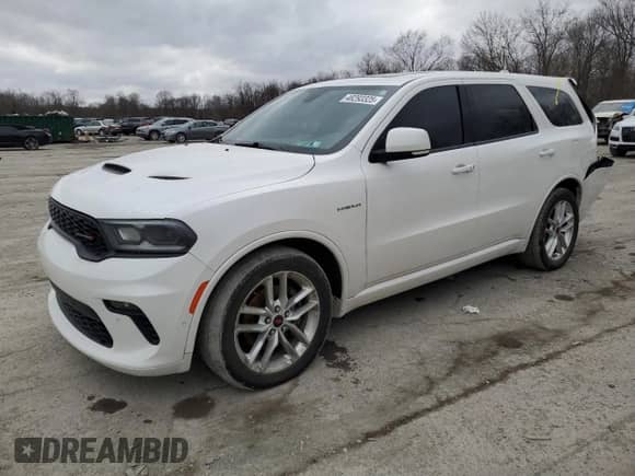 2021 Dodge Durango R/T with VIN 1C4SDJCT5MC573814, listed as a Copart auction lot 48293325 with 92,621 mi miles and Salvage title. Bid and sale history available at DreamBid. Image 1.
