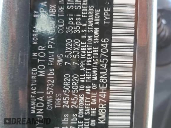2022 Hyundai Palisade Calligraphy with VIN KM8R74HE8NU457046, listed as a Copart auction lot 46482864 with 23,369 mi miles and . Bid and sale history available at DreamBid. Image 13.