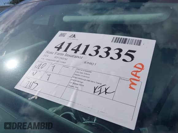 2024 Hyundai Ioniq 5 Limited с VIN KM8KR4DE9RU330460, выставлен на аукционе IAAI как лот 41413335 с пробегом 2 115 миль миль и . История ставок и продаж доступна на DreamBid. Изображение 19.