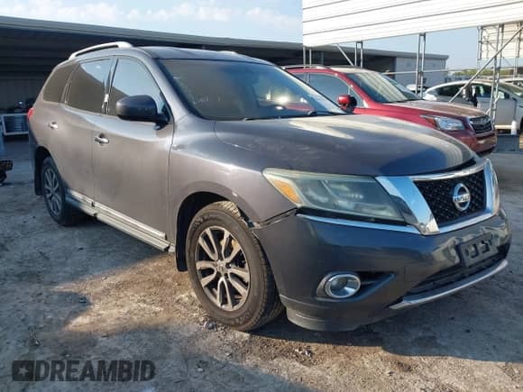 2014 Nissan Pathfinder S z VIN 5N1AR2MN1EC727368, wystawiony jako IAAI lot #43133647 z przebiegiem 151 983 mil mil oraz . Historia ofert i sprzedaży dostępna na DreamBid. Obrazek 1.