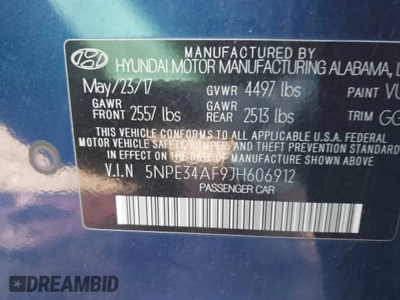 2018 Hyundai Sonata SEL with VIN 5NPE34AF9JH606912, listed as a IAAI auction lot 41758922 with 71,790 mi miles and . Bid and sale history available at DreamBid. Image 9.