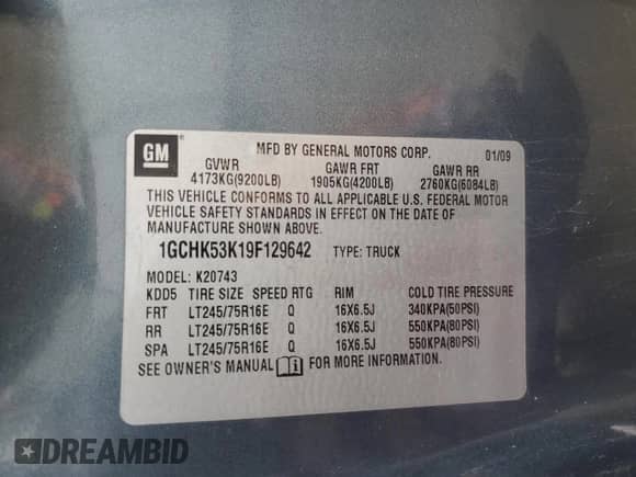 2009 Chevrolet Silverado 2500HD LT с VIN 1GCHK53K19F129642, выставлен на аукционе Copart как лот 54695355 с пробегом 476 317 миль миль и Списание • Salvage title. История ставок и продаж доступна на DreamBid. Изображение 12.