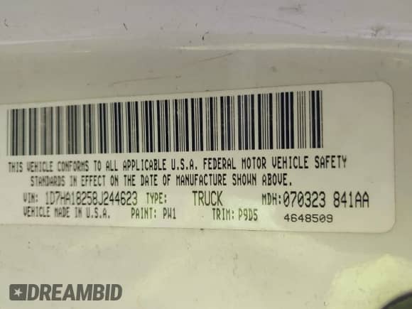 2007 Dodge 1500 SLT z VIN 1D7HA18207S122874, wystawiony jako IAAI lot #42522141 z przebiegiem 139 341 mil mil oraz . Historia ofert i sprzedaży dostępna na DreamBid. Obrazek 9.