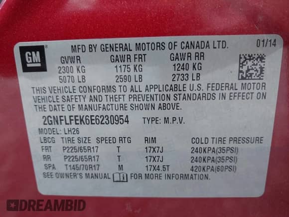 2014 Chevrolet Equinox LT с VIN 2GNFLFEK6E6230954, выставлен на аукционе IAAI как лот 43227954 с пробегом 143 746 миль миль и . История ставок и продаж доступна на DreamBid. Изображение 9.