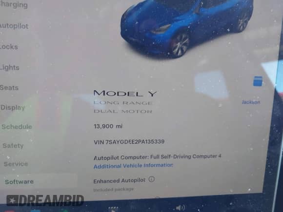 2023 Tesla Model Y Long Range с VIN 7SAYGDEE2PA135339, выставлен на аукционе IAAI как лот 43162574 с пробегом 13 900 миль миль и . История ставок и продаж доступна на DreamBid. Изображение 7.