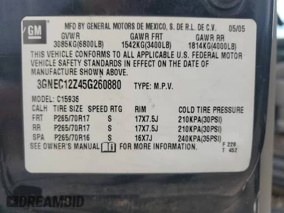 2005 Chevrolet Avalanche Z66 z VIN 3GNEC12Z45G260880, wystawiony jako Copart lot #62744485 z przebiegiem 266 340 mil mil oraz Szkoda całkowita • Salvage title. Historia ofert i sprzedaży dostępna na DreamBid. Obrazek 12.