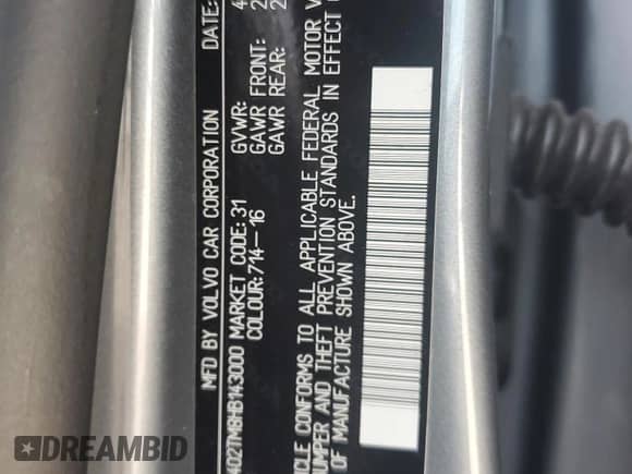 2017 Volvo S60 Inscription Platinum z VIN LYV402TM8HB143000, wystawiony jako Copart lot #80237205 z przebiegiem 72 098 mil mil oraz Szkoda całkowita • Salvage title. Historia ofert i sprzedaży dostępna na DreamBid. Obrazek 12.