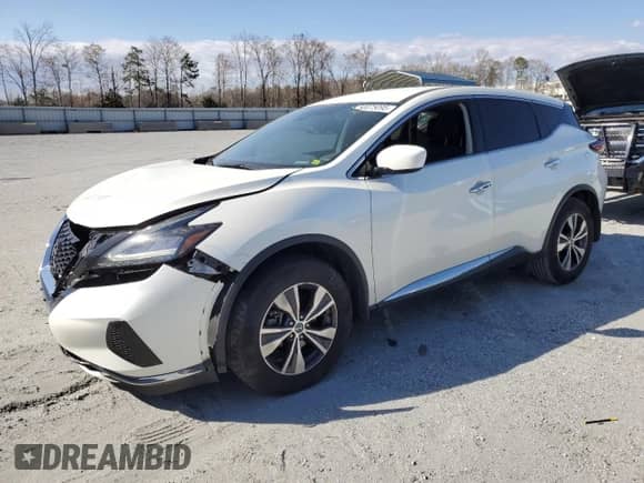 2021 Nissan Murano S with VIN 5N1AZ2AJ3MC122302, listed as a Copart auction lot 50075095 with 70,694 mi miles and Salvage title. Bid and sale history available at DreamBid. Image 1.