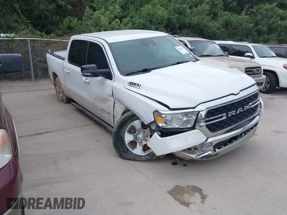 2022 Ram 1500 Big Horn z VIN 1C6RRFFG1NN432425, wystawiony jako IAAI lot #42633295 z przebiegiem 85 835 mil mil oraz . Historia ofert i sprzedaży dostępna na DreamBid. Obrazek 1.
