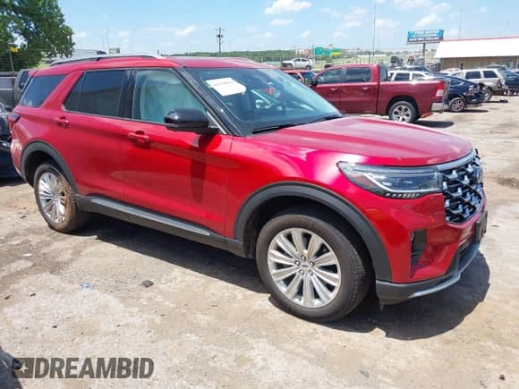 2025 Ford Explorer Platinum with VIN 1FMUK8HH1SGA67829, listed as a IAAI auction lot 42559654 with 7,240 mi miles and . Bid and sale history available at DreamBid. Image 1.