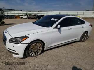 2015 Hyundai Genesis 3.8L with VIN KMHGN4JE9FU030497, listed as a Copart auction lot 58229074 with 166,236 mi miles and Salvage title. Bid and sale history available at DreamBid. Image 1.