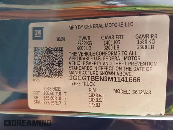 2021 Chevrolet Colorado 4WD Work Truck с VIN 1GCGTBEN3M1141666, выставлен на аукционе IAAI как лот 42507984 с пробегом 195 279 миль миль и . История ставок и продаж доступна на DreamBid. Изображение 9.