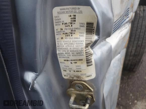 1991 Nissan Frontier z VIN 1N6SD11SXMC311083, wystawiony jako Copart lot #83971835 z przebiegiem 112 789 mil mil oraz Szkoda całkowita • Salvage title. Historia ofert i sprzedaży dostępna na DreamBid. Obrazek 12.