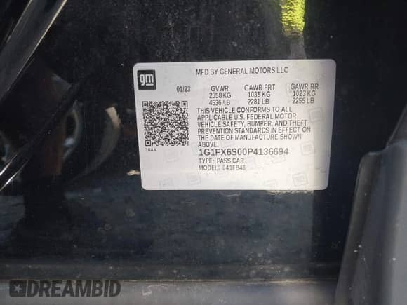 2023 Chevrolet Bolt EV 2LT с VIN 1G1FX6S00P4136694, выставлен на аукционе IAAI как лот 42651236 с пробегом 61 333 миль миль и . История ставок и продаж доступна на DreamBid. Изображение 9.