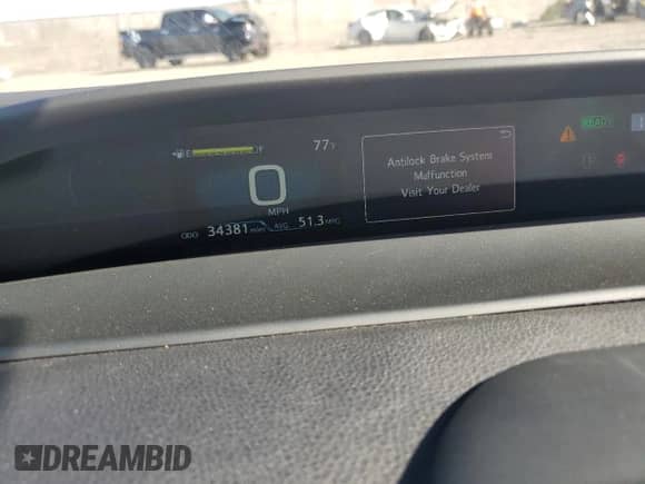 2022 Toyota Prius XLE with VIN JTDKAMFP6N3205877, listed as a Copart auction lot 87436815 with 34,381 mi miles and Salvage title. Bid and sale history available at DreamBid. Image 9.