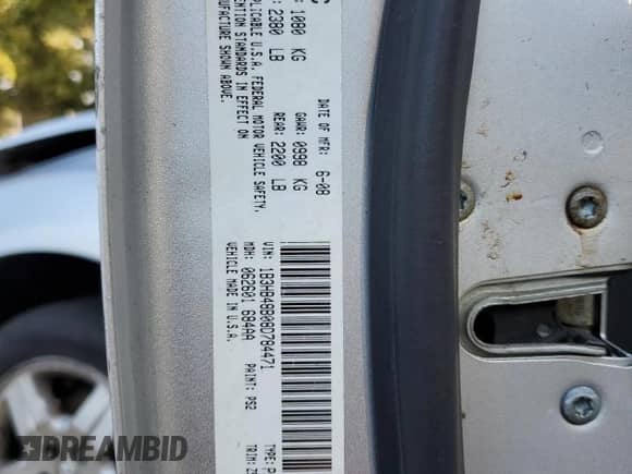 2008 Dodge Caliber SXT with VIN 1B3HB48B08D784471, listed as a Copart auction lot 83756725 with 233,692 mi miles and Salvage title. Bid and sale history available at DreamBid. Image 13.
