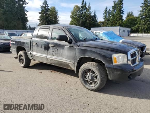 2005 Dodge Dakota Laramie z VIN 1D7HW58N35S193146, wystawiony jako Copart lot #83964685 z przebiegiem 159 839 mil mil oraz Szkoda całkowita • Salvage title. Historia ofert i sprzedaży dostępna na DreamBid. Obrazek 4.