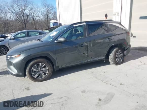 2024 Hyundai Tucson Blue with VIN KM8JBCD15RU214826, listed as a IAAI auction lot 41214421 with 7,473 mi miles and . Bid and sale history available at DreamBid. Image 2.