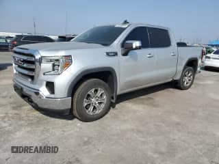 2021 GMC Sierra 1500 SLE with VIN 3GTP8BET3MG129969, listed as a Copart auction lot 64329835 with 46,110 mi miles and Salvage title. Bid and sale history available at DreamBid. Image 1.