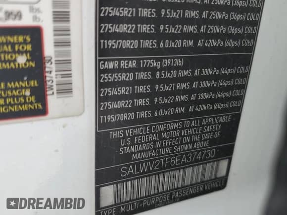 2014 Land Rover Range Rover Sport Autobiography с VIN SALWV2TF6EA374730, выставлен на аукционе Copart как лот 54413145 с пробегом 143 403 миль миль и Чистый • Clean title. История ставок и продаж доступна на DreamBid. Изображение 13.