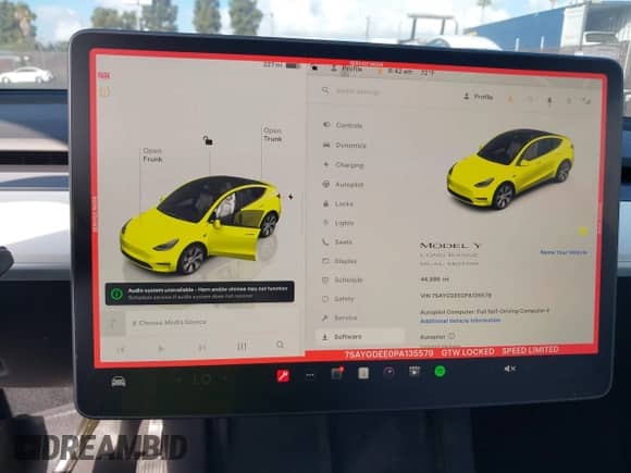 2023 Tesla Model Y Long Range with VIN 7SAYGDEE0PA135579, listed as a IAAI auction lot 43196811 with 44,886 mi miles and . Bid and sale history available at DreamBid. Image 18.