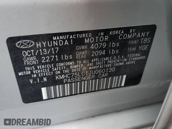 2018 Hyundai Ioniq SEL с VIN KMHC75LC1JU060130, выставлен на аукционе Copart как лот 48997114 с пробегом 97 918 миль миль и . История ставок и продаж доступна на DreamBid. Изображение 13.