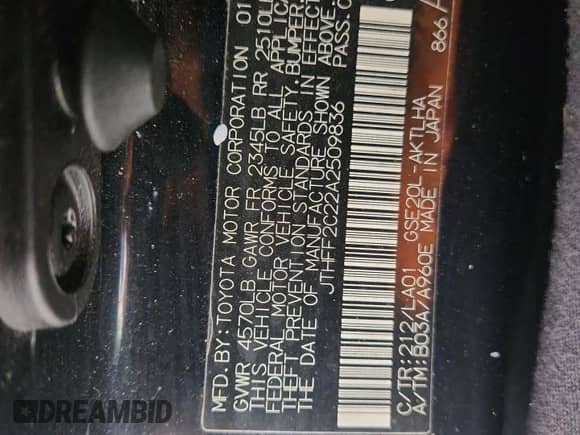 2010 Lexus IS 250 C z VIN JTHFF2C22A2509836, wystawiony jako Copart lot #70306335 z przebiegiem 102 697 mil mil oraz Szkoda całkowita • Salvage title. Historia ofert i sprzedaży dostępna na DreamBid. Obrazek 12.