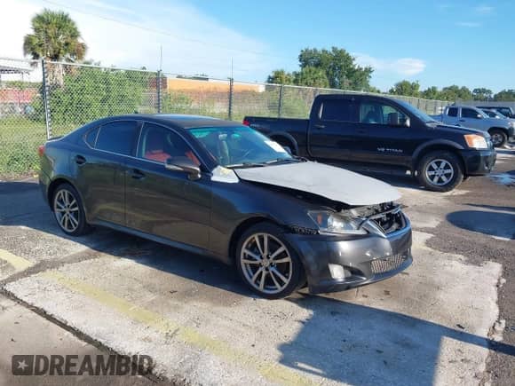 2010 Lexus IS 250 z VIN JTHBF5C27A2095601, wystawiony jako IAAI lot #43055607 z przebiegiem 141 418 mil mil oraz . Historia ofert i sprzedaży dostępna na DreamBid. Obrazek 1.