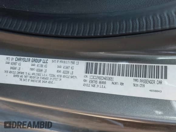 2013 Dodge Avenger SE с VIN 1C3CDZAB2DN653691, выставлен на аукционе IAAI как лот 43293541 с пробегом 146 445 миль миль и . История ставок и продаж доступна на DreamBid. Изображение 9.