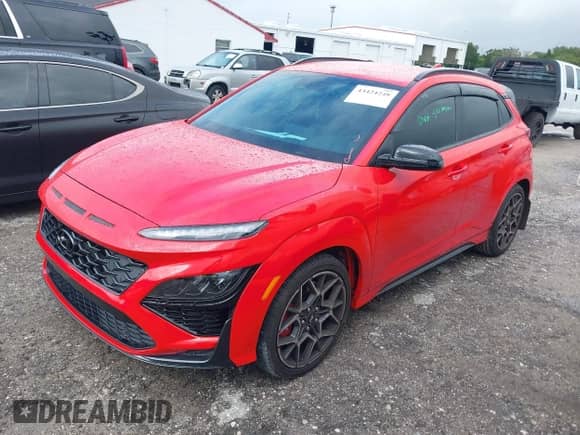 2023 Hyundai Kona with VIN KM8KH3AC2PU008143, listed as a IAAI auction lot 43424248 with 17,749 mi miles and . Bid and sale history available at DreamBid. Image 2.