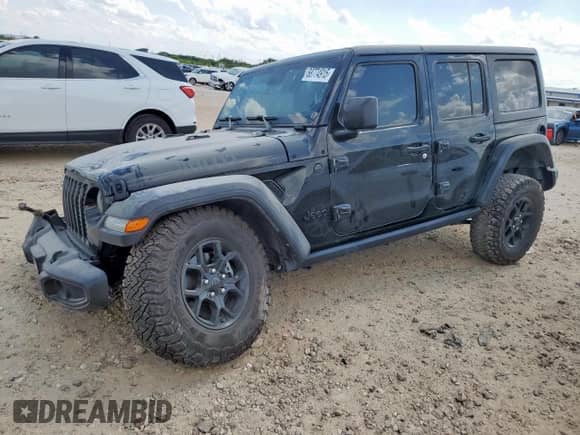 2024 Jeep Wrangler Sport S z VIN 1C4PJXDN8RW104028, wystawiony jako Copart lot #68774915 z przebiegiem 23 946 mil mil oraz Szkoda całkowita • Salvage title. Historia ofert i sprzedaży dostępna na DreamBid. Obrazek 1.