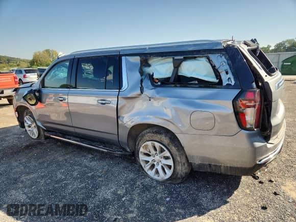 2023 Chevrolet Suburban Premier with VIN 1GNSKFKD5PR527860, listed as a Copart auction lot 83814055 with 48,305 mi miles and Salvage title. Bid and sale history available at DreamBid. Image 2.