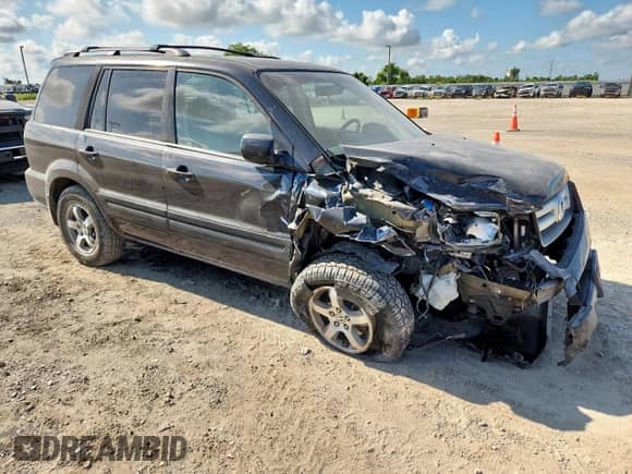 2006 Honda Pilot EX-L with VIN 5FNYF18676B022961, listed as a Copart auction lot 68367875 with Not provided miles and Salvage title. Bid and sale history available at DreamBid. Image 4.