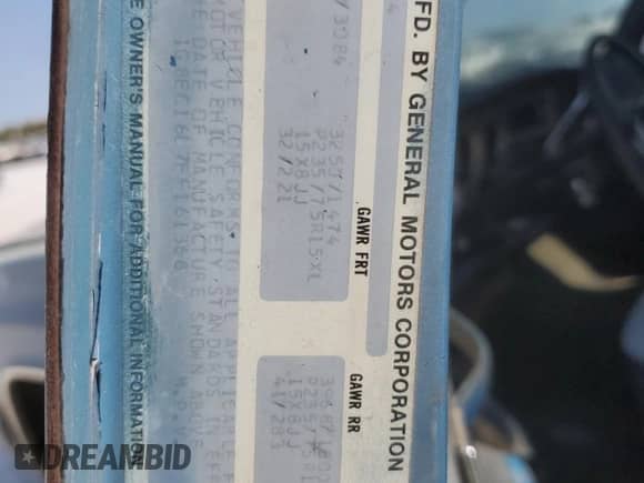 1984 Chevrolet Suburban с VIN 1G8EC16L7EF161366, выставлен на аукционе Copart как лот 76259694 с пробегом 81 193 миль миль и Чистый • Clean title. История ставок и продаж доступна на DreamBid. Изображение 13.
