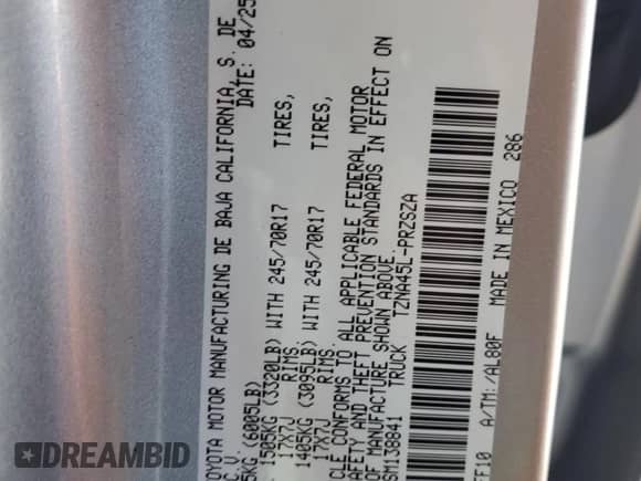 2025 Toyota Tacoma SR z VIN 3TMLB5JN1SM138841, wystawiony jako Copart lot #81445365 z przebiegiem 1 499 mil mil oraz Szkoda całkowita • Salvage title. Historia ofert i sprzedaży dostępna na DreamBid. Obrazek 12.