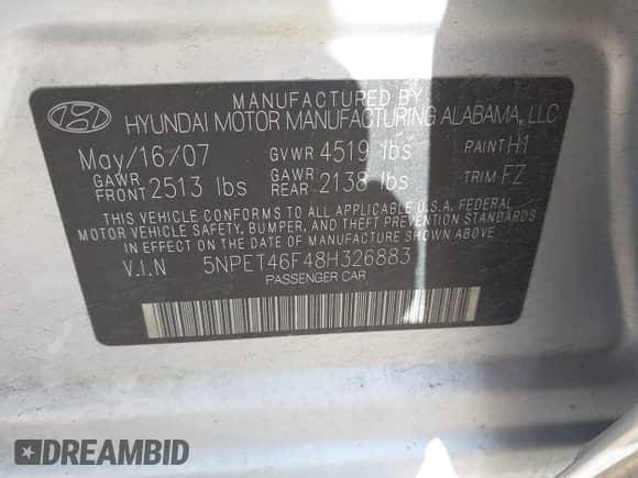2008 Hyundai Sonata GLS с VIN 5NPET46F48H326883, выставлен на аукционе IAAI как лот 42967485 с пробегом 113 934 миль миль и . История ставок и продаж доступна на DreamBid. Изображение 9.