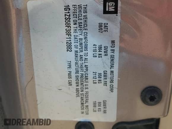 2008 Chevrolet Malibu Classic LS 1FL с VIN 1G1ZS58F38F112882, выставлен на аукционе Copart как лот 48375435 с пробегом 172 850 миль миль и Списание • Salvage title. История ставок и продаж доступна на DreamBid. Изображение 12.