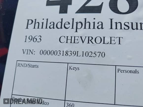 1963 Chevrolet Impala с VIN 0000031839L102570, выставлен на аукционе IAAI как лот 42804267 с пробегом Не указан миль и . История ставок и продаж доступна на DreamBid. Изображение 20.
