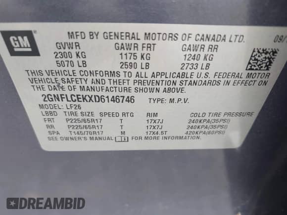 2013 Chevrolet Equinox LS с VIN 2GNFLCEKXD6146746, выставлен на аукционе IAAI как лот 43545599 с пробегом 155 875 миль миль и . История ставок и продаж доступна на DreamBid. Изображение 9.