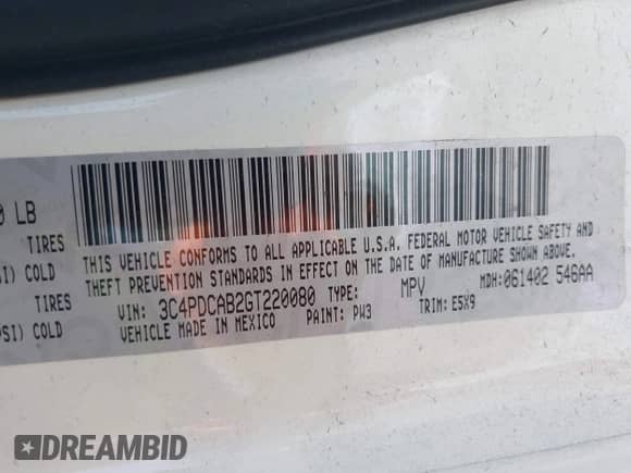 2016 Dodge Journey Canada Value with VIN 3C4PDCAB2GT220080, listed as a IAAI auction lot 42314113 with 91,567 mi miles and . Bid and sale history available at DreamBid. Image 9.