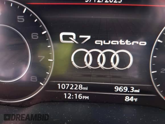 2017 Audi Q7 Premium Plus with VIN WA1LAAF71HD024777, listed as a IAAI auction lot 43183491 with 107,228 mi miles and . Bid and sale history available at DreamBid. Image 14.