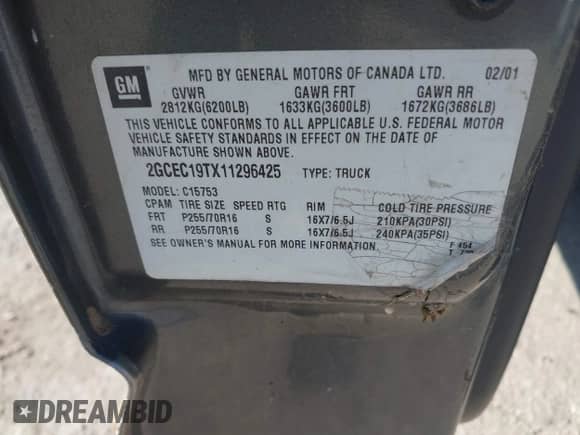 2001 Chevrolet Silverado 1500 LS с VIN 2GCEC19TX11296425, выставлен на аукционе IAAI как лот 43311029 с пробегом 329 368 миль миль и . История ставок и продаж доступна на DreamBid. Изображение 9.
