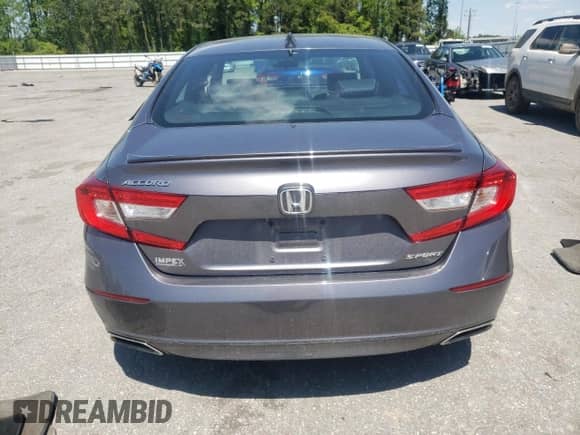 2018 Honda Accord Sport with VIN 1HGCV1E30JA137962, listed as a Copart auction lot 52874735 with 97,005 mi miles and Salvage title. Bid and sale history available at DreamBid. Image 6.