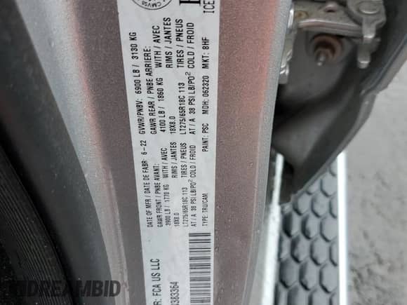 2022 Ram 1500 Big Horn z VIN 1C6RRFFG2NN383364, wystawiony jako Copart lot #84947625 z przebiegiem 29 552 mil mil oraz Szkoda całkowita • Salvage title. Historia ofert i sprzedaży dostępna na DreamBid. Obrazek 12.