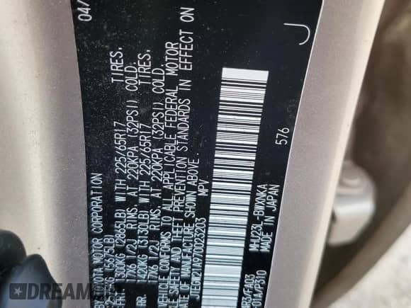 2007 Toyota Highlander z VIN JTEGW21A970023203, wystawiony jako Copart lot #60045905 z przebiegiem 177 774 mil mil oraz Szkoda całkowita • Salvage title. Historia ofert i sprzedaży dostępna na DreamBid. Obrazek 13.