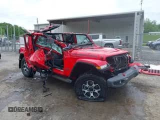2021 Jeep Wrangler Unlimited Rubicon with VIN 1C4HJXFGXMW688248, listed as a IAAI auction lot 42254446 with 4,073 mi miles and . Bid and sale history available at DreamBid. Image 1.