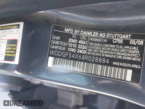 2008 Mercedes-Benz C 300 Sport с VIN WDDGF54X68R028884, выставлен на аукционе IAAI как лот 43433641 с пробегом 157 251 миль миль и . История ставок и продаж доступна на DreamBid. Изображение 9.