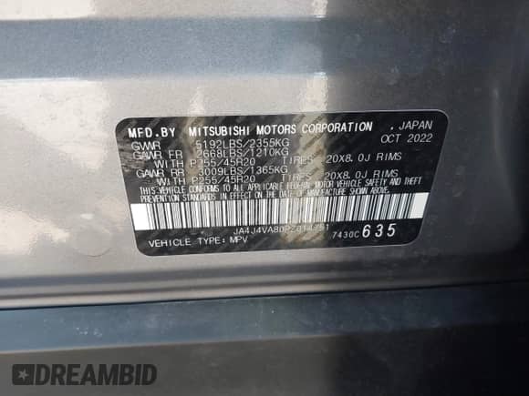 2023 Mitsubishi Outlander SEL z VIN JA4J4VA80PZ014751, wystawiony jako IAAI lot #41773106 z przebiegiem 20 980 mil mil oraz . Historia ofert i sprzedaży dostępna na DreamBid. Obrazek 9.