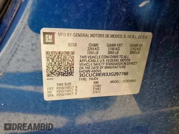 2018 Chevrolet Silverado 1500 LT с VIN 3GCUCRER3JG297766, выставлен на аукционе Copart как лот 61752735 с пробегом 142 726 миль миль и Списание • Salvage title. История ставок и продаж доступна на DreamBid. Изображение 12.